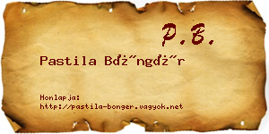 Pastila Böngér névjegykártya